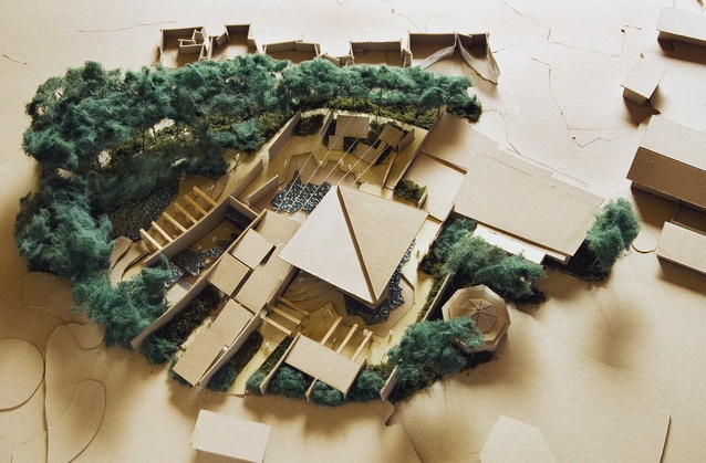 The intertwining of landscape architecture and architecture is captured in one of the many models built during the design stages.