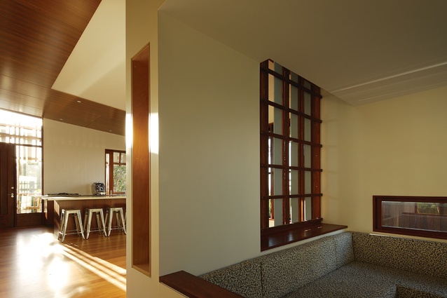Red ironbark timber details in the interiors frame joinery and reveals.
