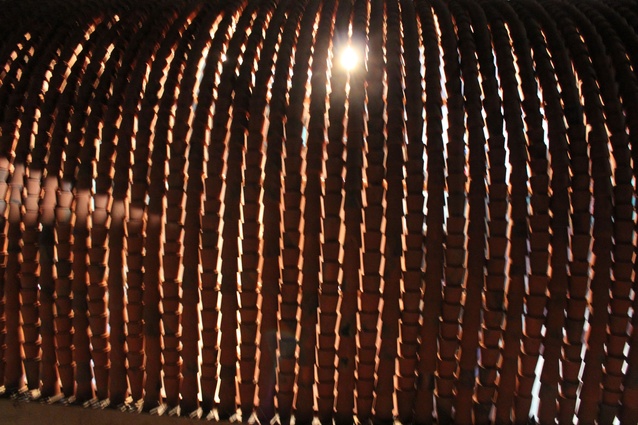 Anupama Kundoo’s one to one scale model of her Wall House in Auroville, India.