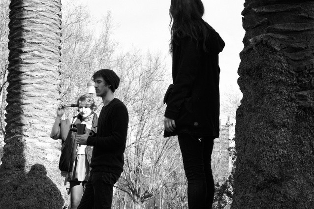 A team performance takes Audio Architecture workshop “output” to the streets over the Open House Melbourne weekend in July 2012.