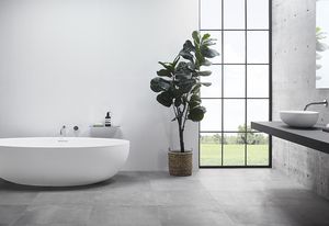 The Claybrook Ellipse bath and Ellipse bench-mounted basin.