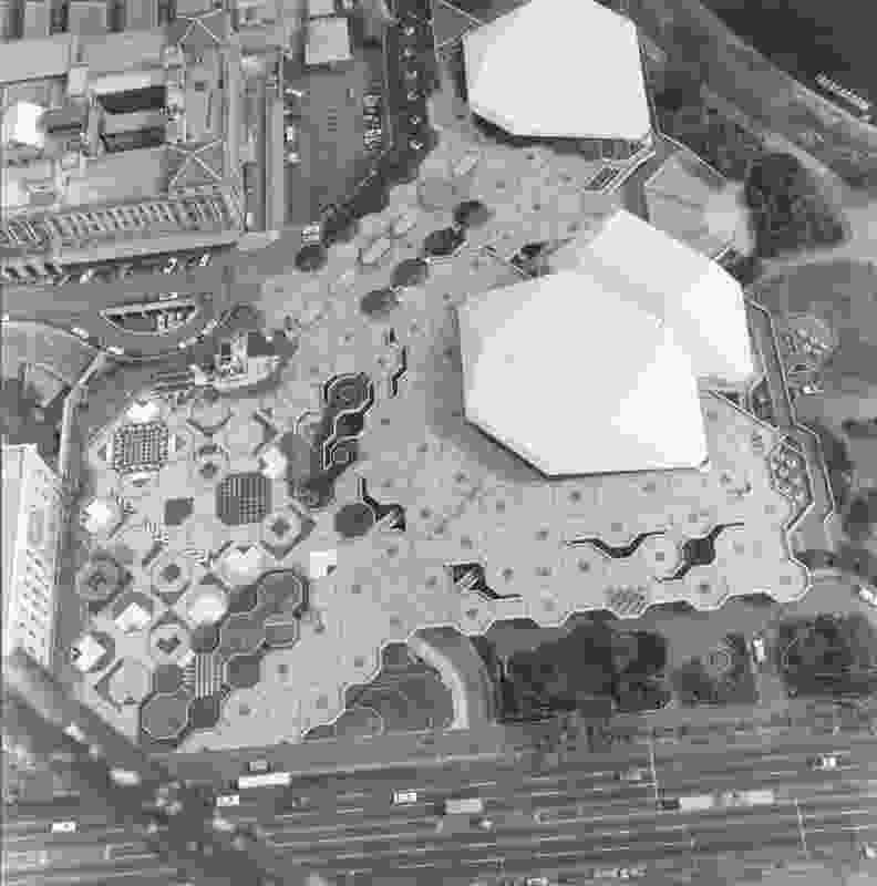 Aerial view of Adelaide Festival Centre.