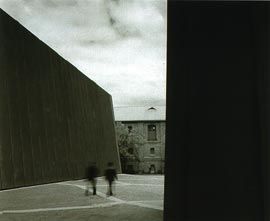 Looking across the courtyard towards the Playbox Theatre.