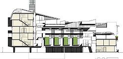 Overview and section of Gresley Abas
Architects’ (WA) entry, placed equal third.