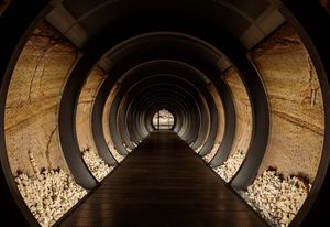 Central tunnel in the Siloam expansion at Mona by Nonda Katsalidis and Falk Peuser of Fender Katsalidis.