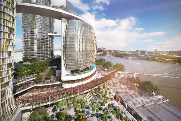 The proposed Queens Wharf Brisbane casino resort masterplanned by Jerde Partnership.