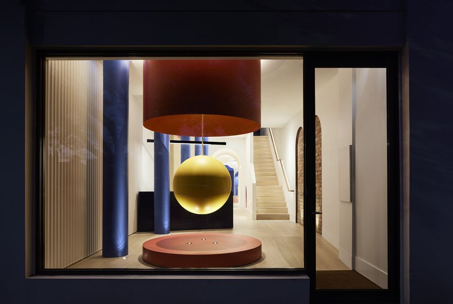 The Lux FX showroom showcases the brand's products in a kind of surrealist interior landscape.