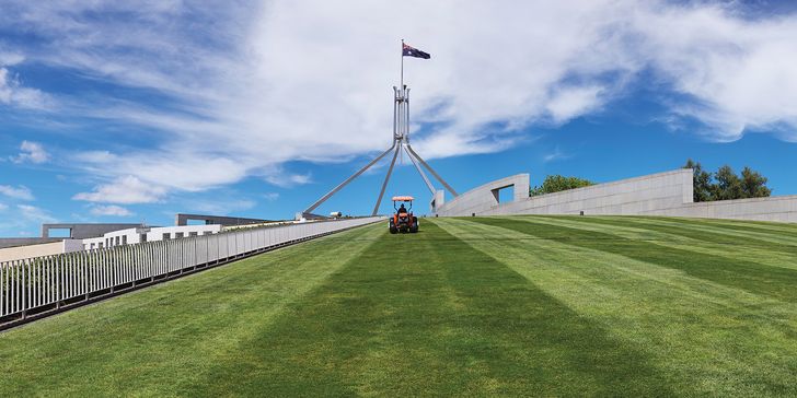 The lawns of Parliament House.