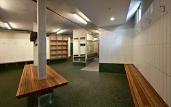 Change rooms and shower facilities demonstrate the rigour and softness of the entire project. Image: Christopher Frederick Jones