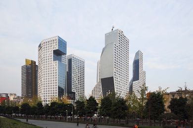 Sliced Porosity Block in Chengdu by Steven Holl Architects.