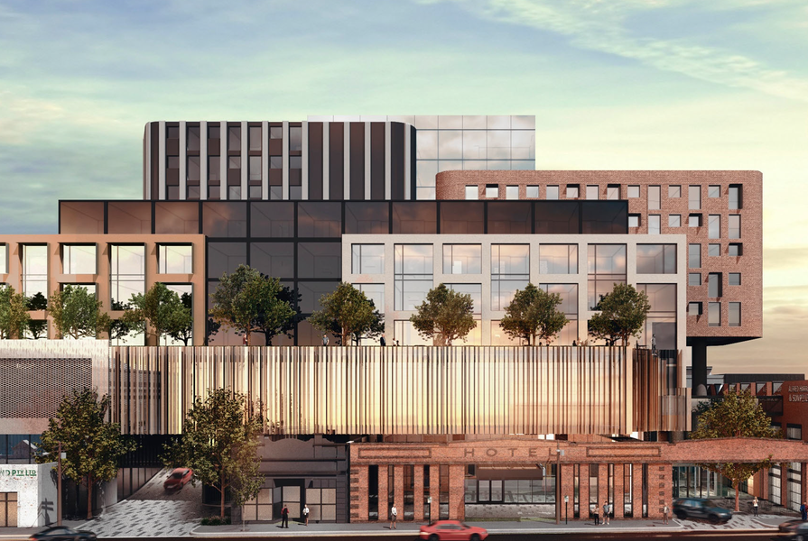 The hotel development proposed for central Launceston designed by Scanlan Architects.