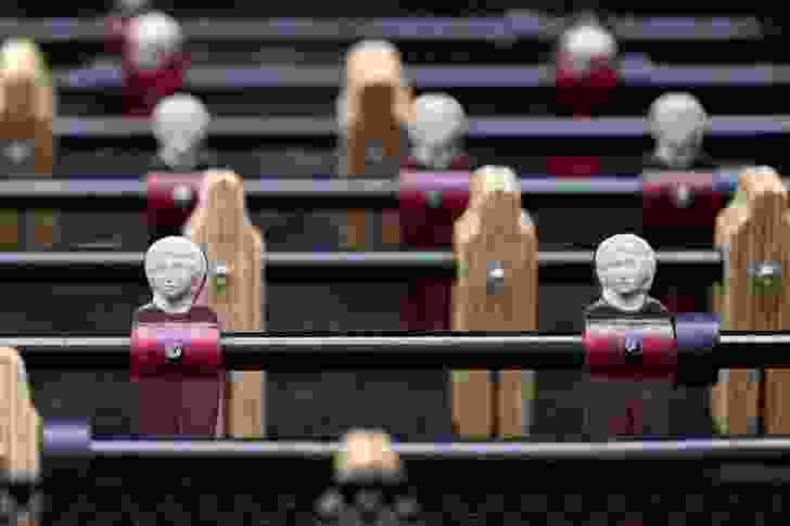 Individual foosball teams were made by a network of collaborators. 