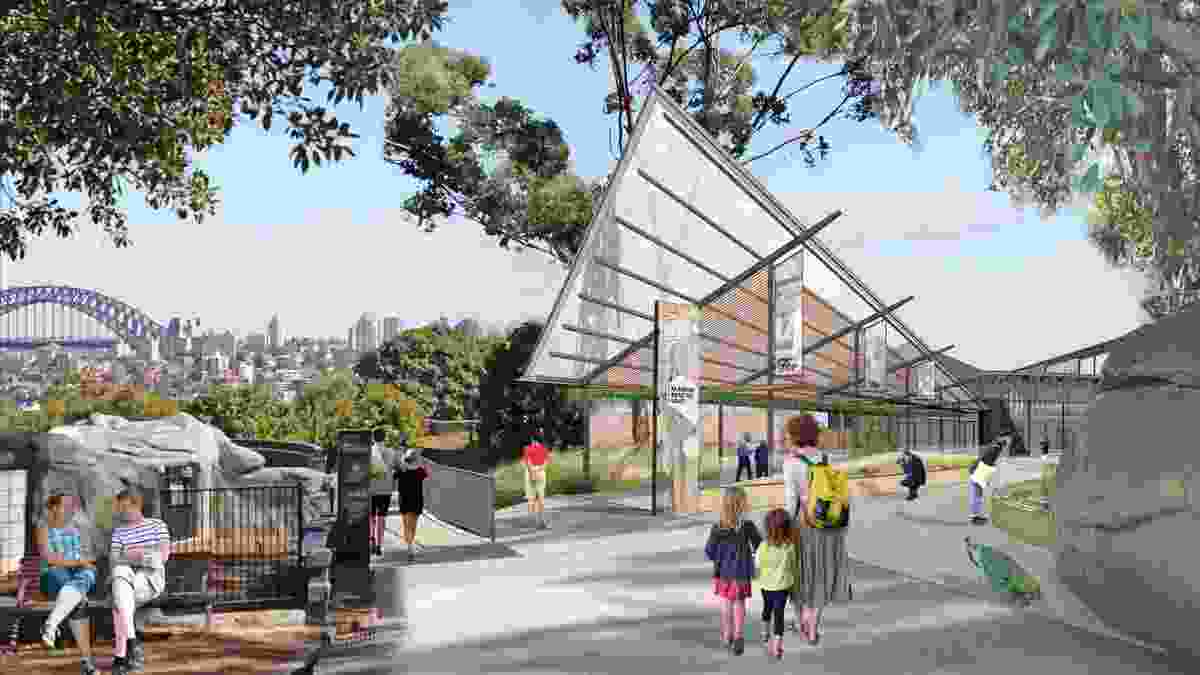 A concept image of the proposed wildlife hospital at Taronga Zoo, Sydney, by Troppo.
