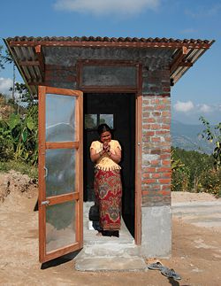 One of fifty-two new toilets by Healthabitat in Bhattedande, Nepal. Photograph Srijan Bajracharya.