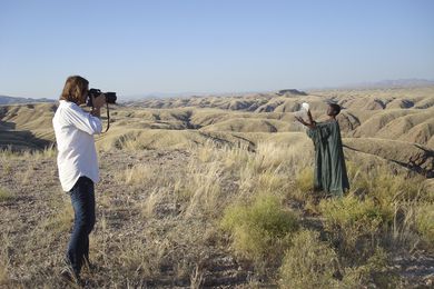Photos being taken in the Namibian desert for the  2012 Hansgrohe calendar.
