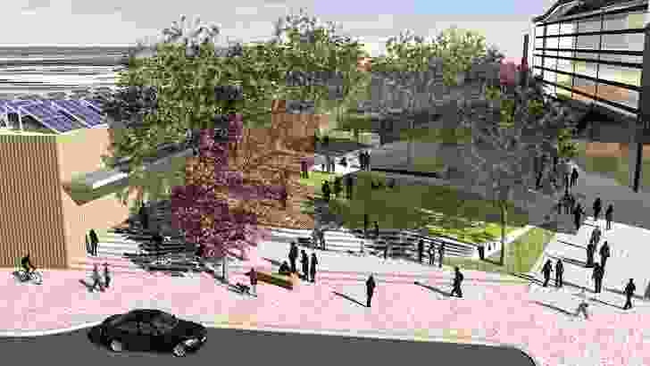 Aspect Studios' design for a square for the new suburb of Officer in south-east Melbourne