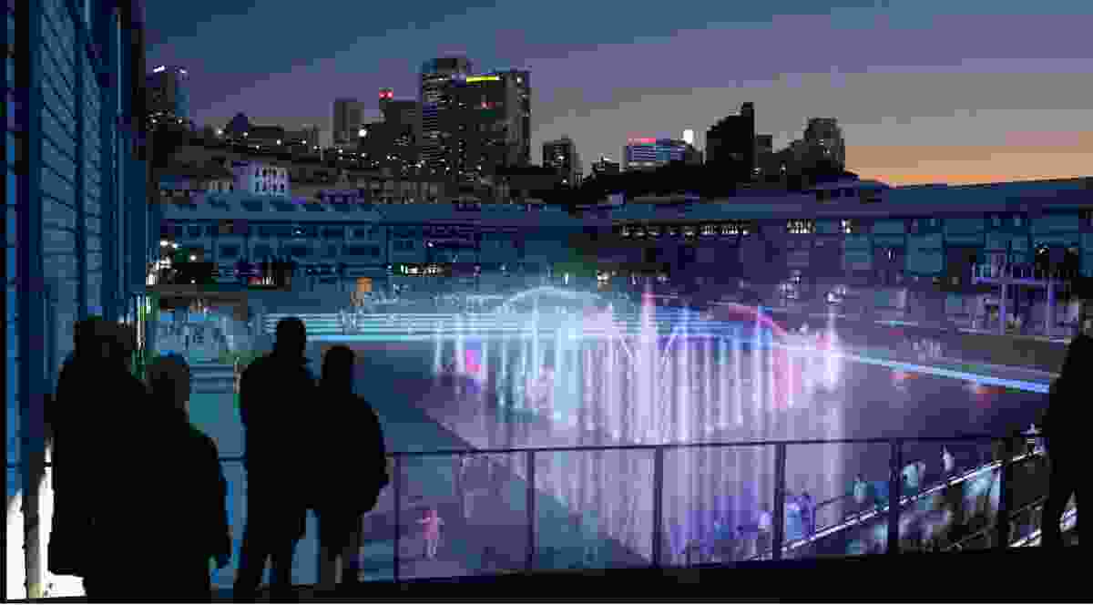 The proposed waterfront square will work in tandem with a floating stage.