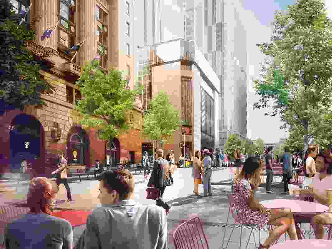 The proposed new Martin Place by the City of Sydney will allow outdoor dining in the plaza for the first time.