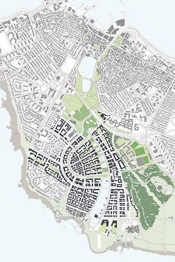 Lee & Kerry Architects’ entry to the international ideas competition The Shaping of a Capital City for Reykjavik, Iceland, which received one of seven prizes.