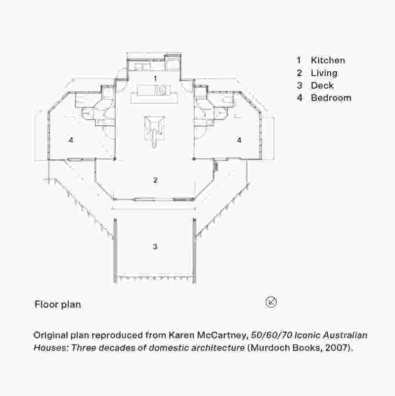Original plan reproduced from Karen McCartney, 50/60/70 Iconic Australian Houses: Three decades of domestic architecture (Murdoch Books, 2007).