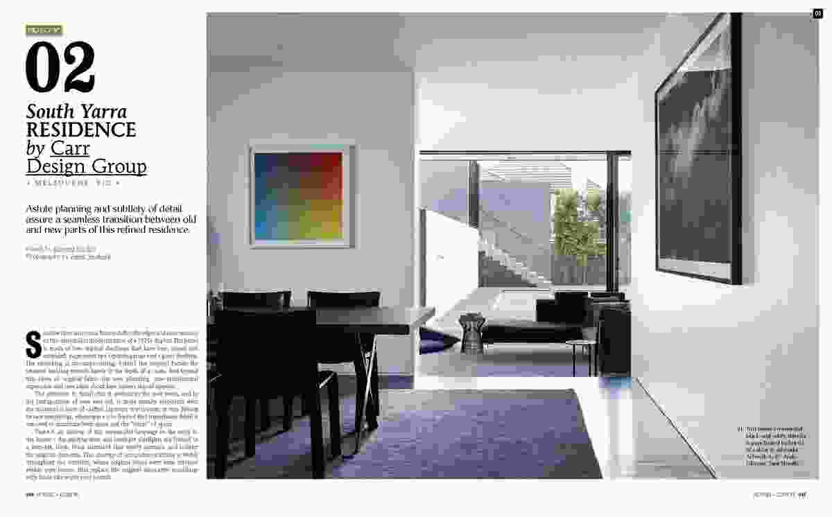 A preview from the magazine: South Yarra Residence by Carr Design Group.