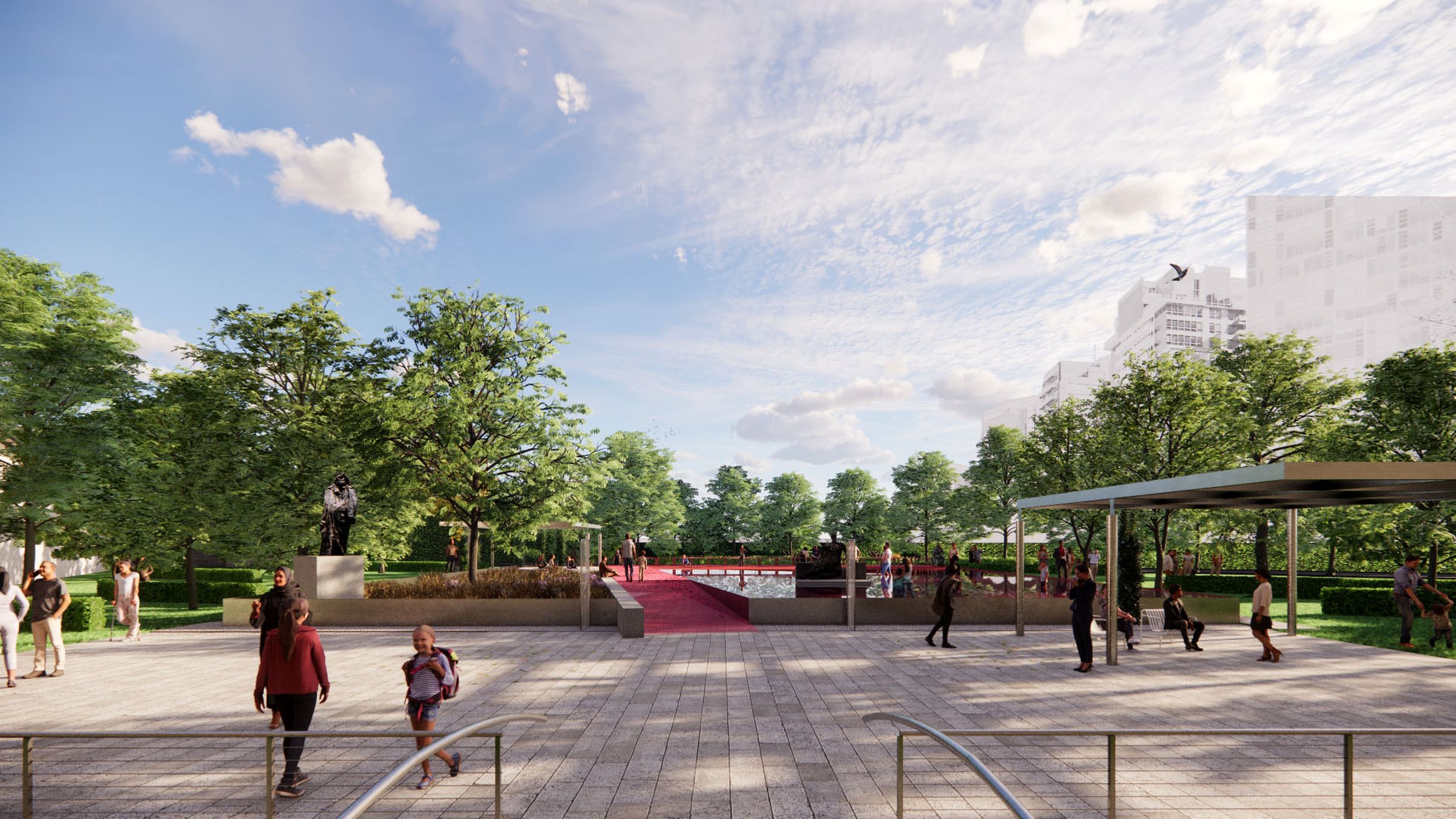 Ngv Project NGV's pink pond installation to open in November | ArchitectureAu