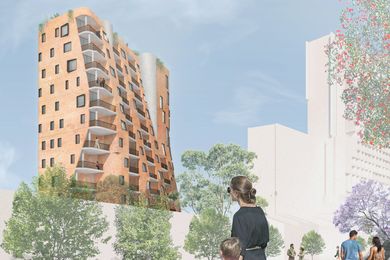 A scheme for affordable accommodation in Redfern by master of architecture students Jess Van Young and Jarrod Van Veen, who took part in the “From the Heart” architecture studio at the University of Sydney.