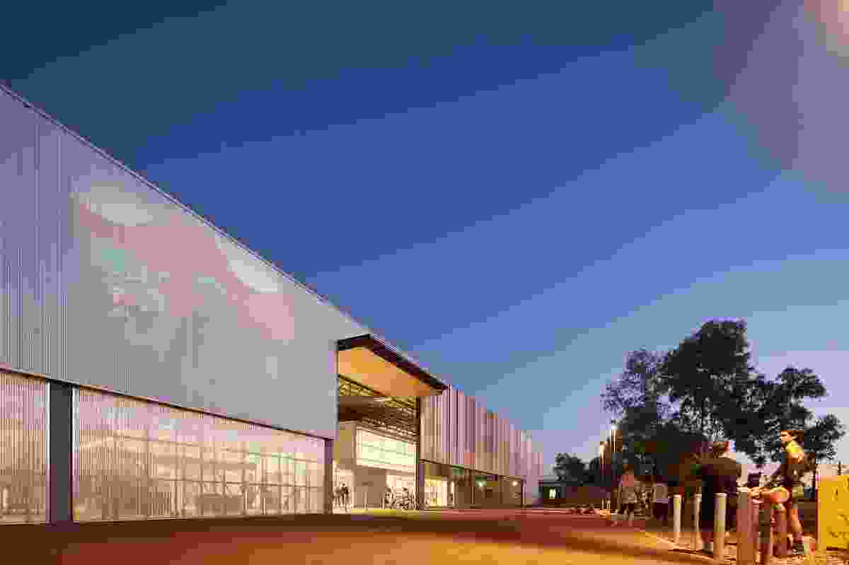 Adding to the varied functions of the arts centre, the expansive corrugated-iron facade can be used for projections.