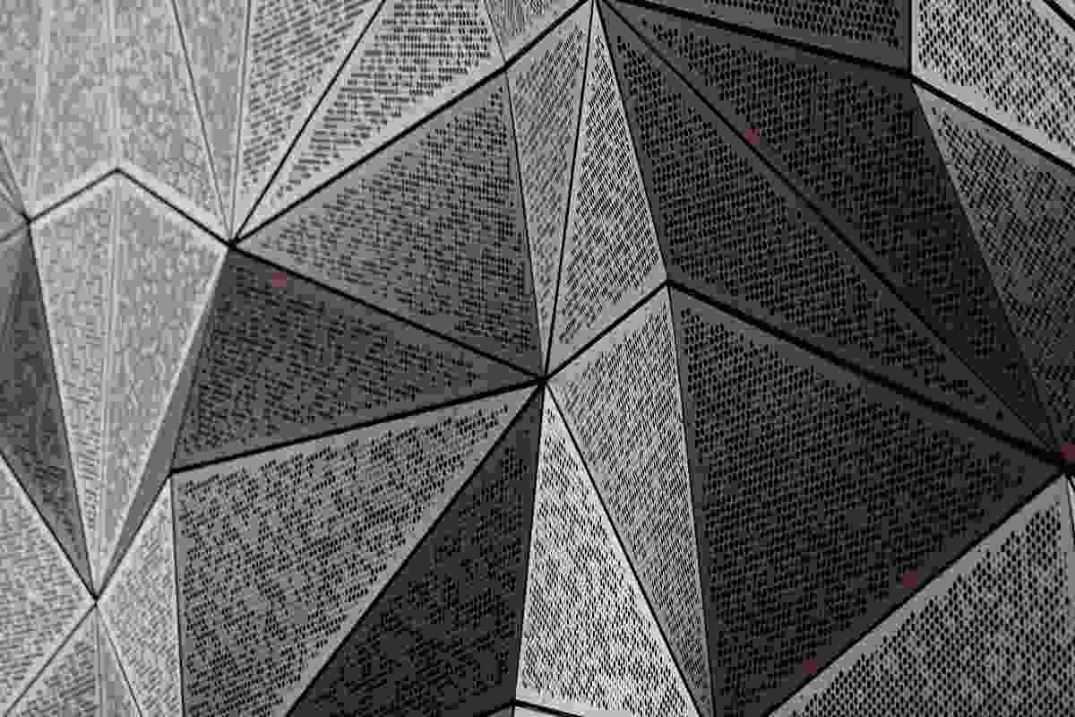 Perforated ceiling panels of the UTS Great Hall, developed with AR-MA.