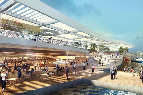 Indicative design of the new Sydney Fish Market by 3XN.