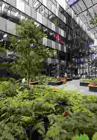 Ecosciences Precinct: Courtyards provide workers and visitors a place to talk and eat.