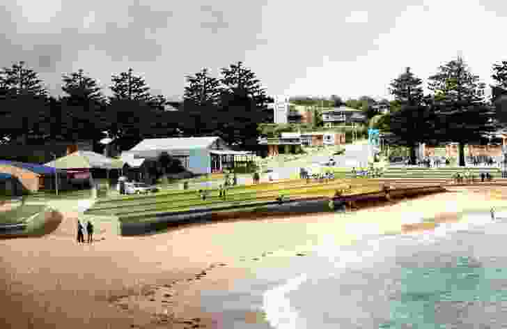 A concept of a revitalized Port Campbell town green.