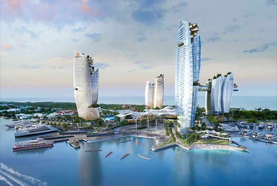 The proposal for the Gold Coast Integrated Resort consists of five towers.