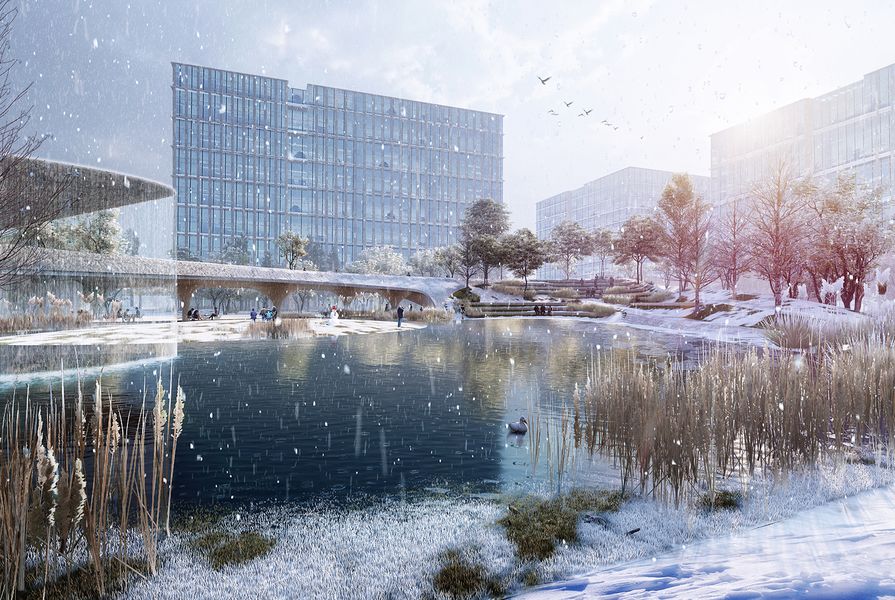 Aspect Studios has won a design competition to design Alibaba's campus park, inspired by the Xixi Wetlands.