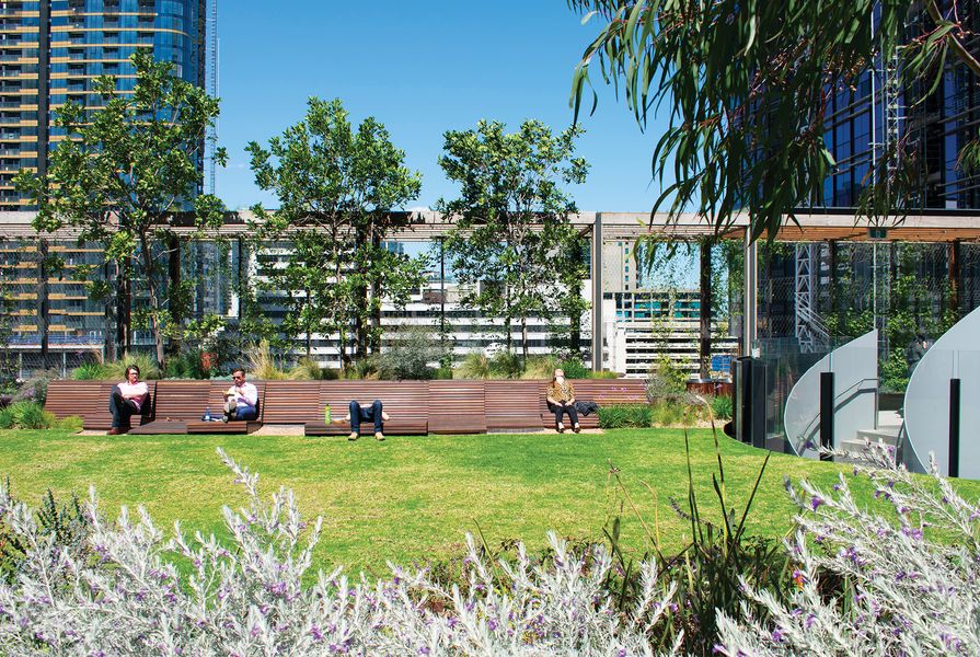 The Sky Park forms part of the public space component of One Melbourne Quarter, the first stage of the greater Melbourne Quarter development.