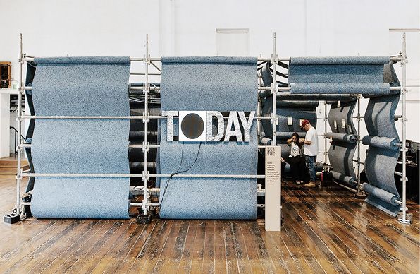 At the temporary Today Pavilion installed at Carriageworks in Sydney, structures and fabrics were selected for circularity in anticipation of their next use: Today’s commercial office interior.