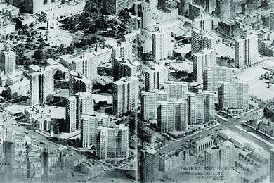 Jane Jacobs challenged mega projects such as Robert Moses’ urban renewal plans for New York’s Washington Square Park in the 1950s.