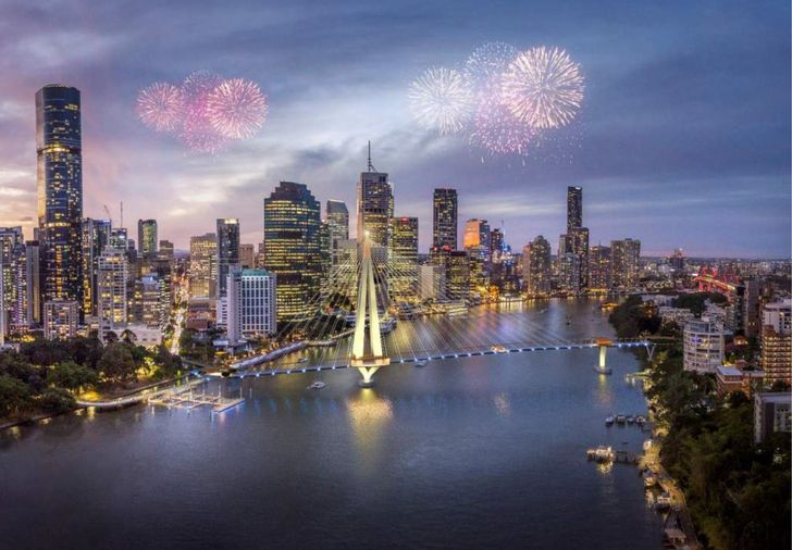 Kangaroo Point Green bridge by Cox Architects and Arup.