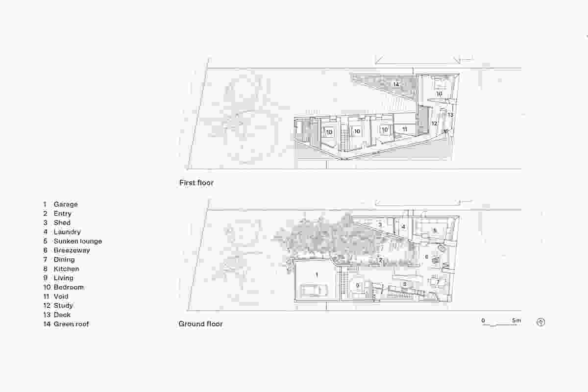 Plans of Maitland Bay House by Studio Bright