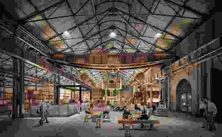 Sissons Architects design for the redevelopment of the Locomotive Workshops building in Eveleigh. 