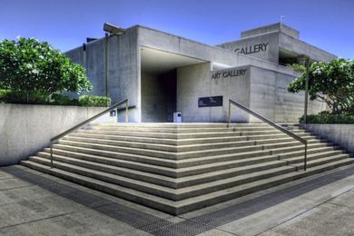 Robin Gibson's Queensland Art Gallery, one of several building's within the Cultural Precinct in an unusual, tropically-inflected brutalist style.