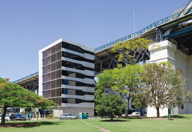 The Silt apartments, located under the south-eastern flank of Brisbane’s Story Bridge.