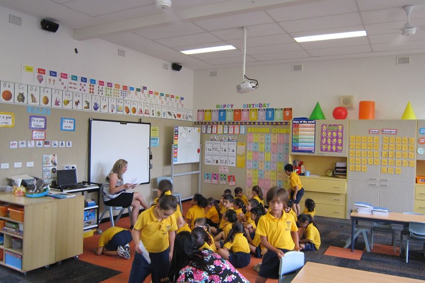 Classroom acoustics improved with CSR Ecophon ceiling tiles in Holy
