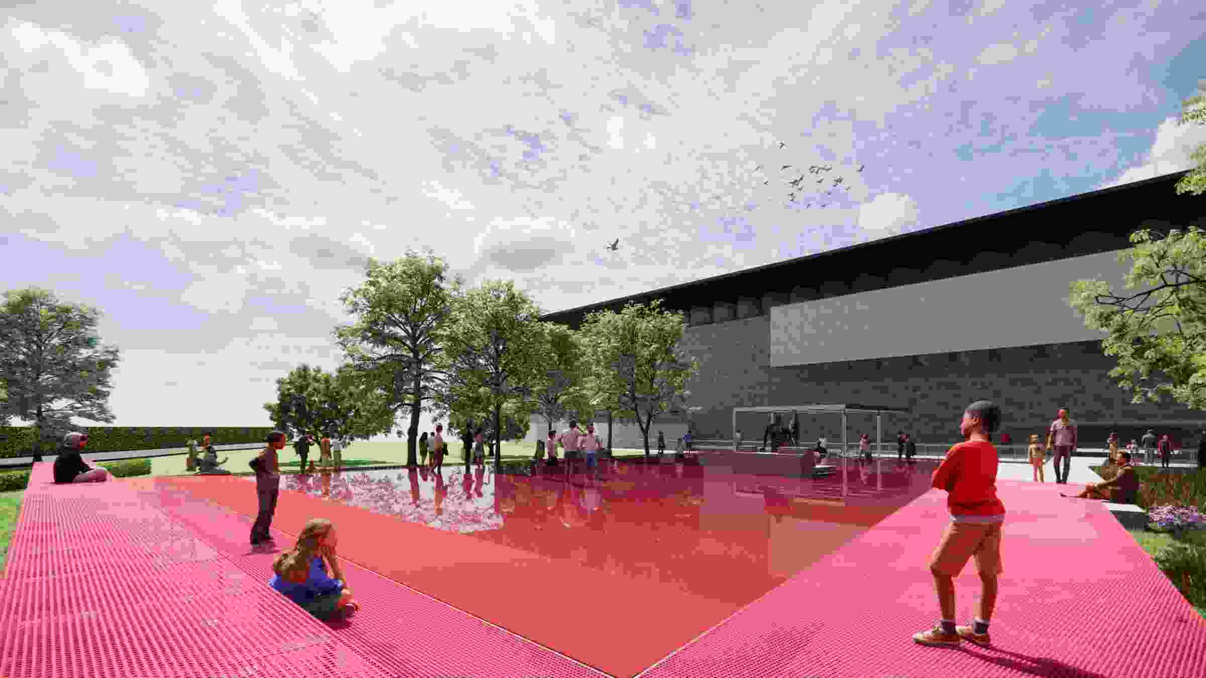 Ngv Project NGV's pink pond installation to open in November | ArchitectureAu