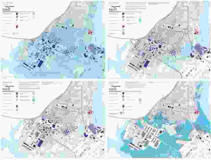 Final drawings were prepared as part of the Southeastern Connecticut Regional Framework for Coastal Resilience and shared with the town for discussion. The concepts were developed by Alexander Felson and Timothy Terway of the UEDLAB and drawn by Timothy Terway.