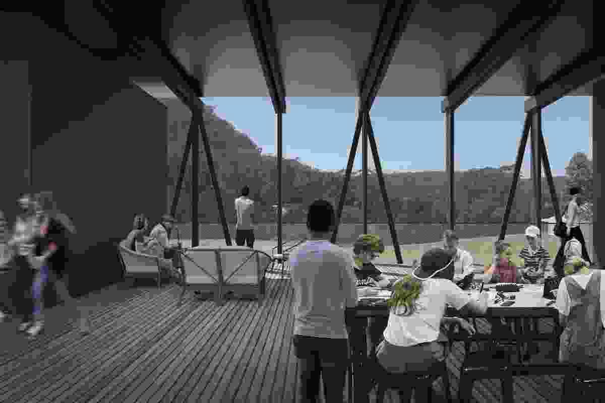 The bridge structure will essentially be a large covered verandah allowing views to the forest and Arthur's Hill.
