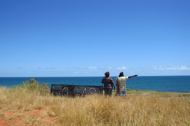 Sophie Denham and Jane Augustine at James Price Point / location of the LNG precinct.