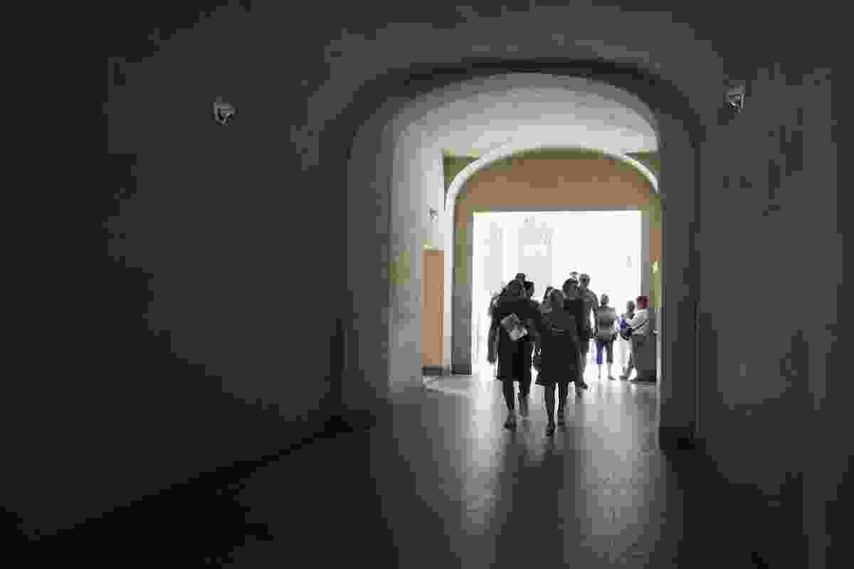 A passageway designed by Josef Plečnik at Prague Castle.