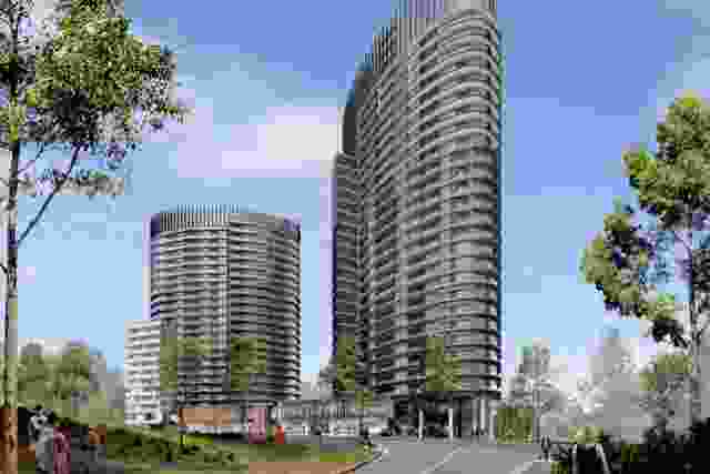 Render of Australia Towers II and III by Bates Smart.