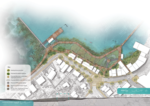 The Kangaroo Bay Refugia masterplan demonstrates the changing climate response-ability of a multi-species collaboration and argues for a shift from the exclusive Anthropocene to the symbiotic Cthulucene era.